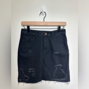 NWT NASTY GAL Distressed Mini Denim Skirt Size Small